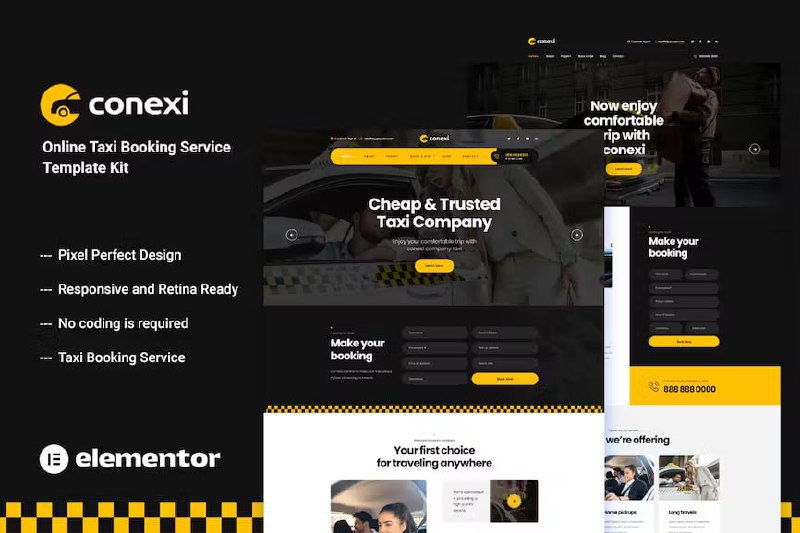 ​​Conexi – Online Taxi Booking Service Template Kit-艾瑞资源网