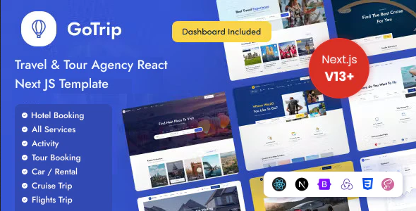 GoTrip – 下载旅行社 React NextJS 模板-艾瑞资源网
